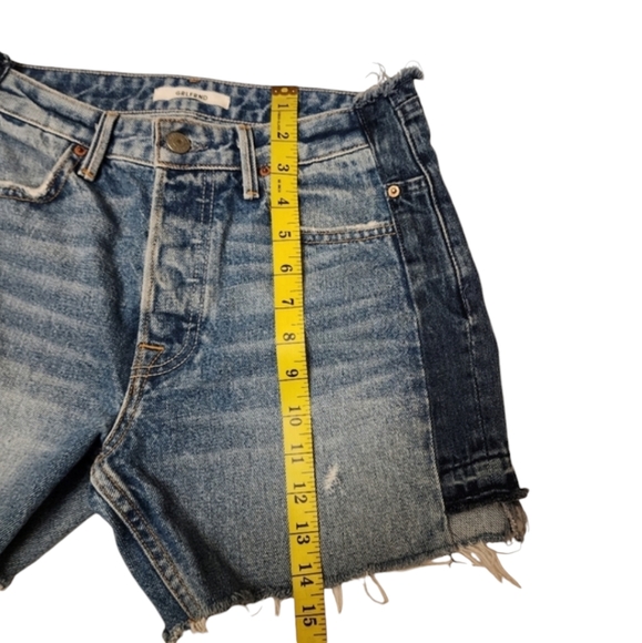GRLFRND Frayed Two Tone Button Fly Jean Shorts - Picture 5 of 8